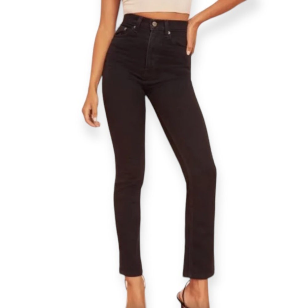 REFORMATION JEANS | Liza Ultra High Rise Straight Jean in Black